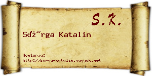 Sárga Katalin névjegykártya