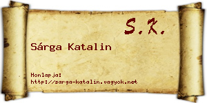 Sárga Katalin névjegykártya