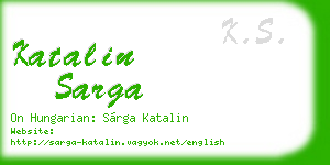 katalin sarga business card